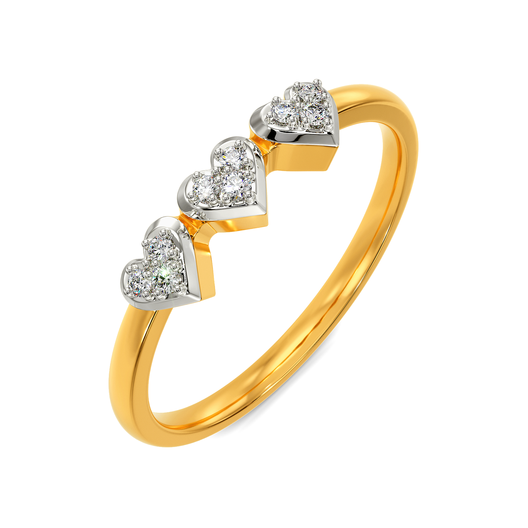 22k Ring Solid Gold Ring Ladies Jewelry Modern Heart Shape With Stone R46 |  Royal Dubai Jewellers
