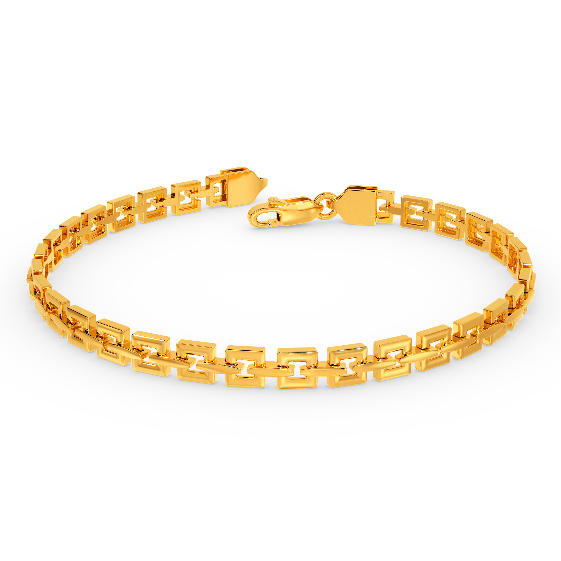 Gold coloured stainless steel bracelet, heartbeat