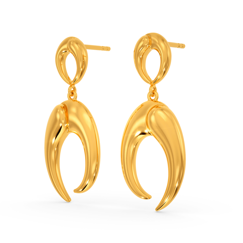 Solitary Hunter Gold Earrings