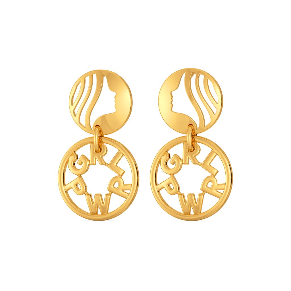 Girl Power Gold Earrings