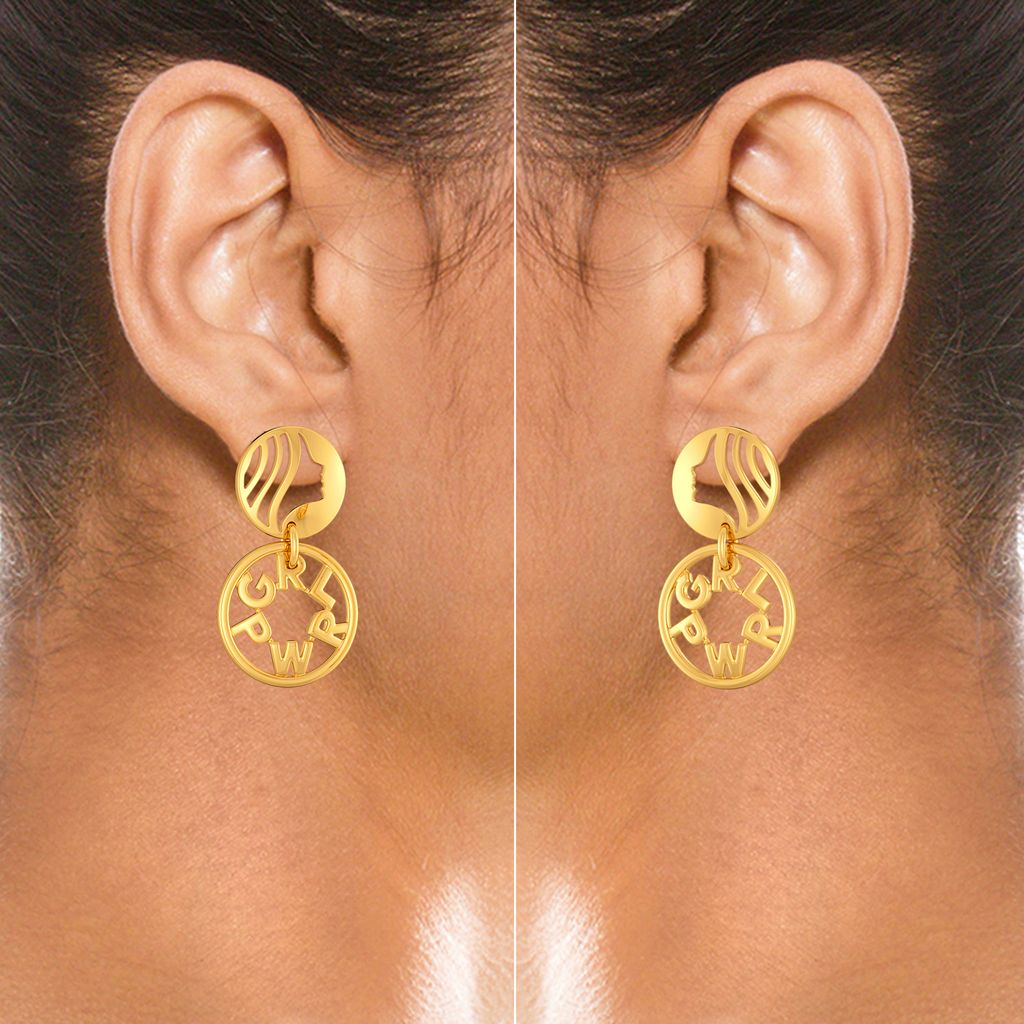 Girl Power Gold Earrings