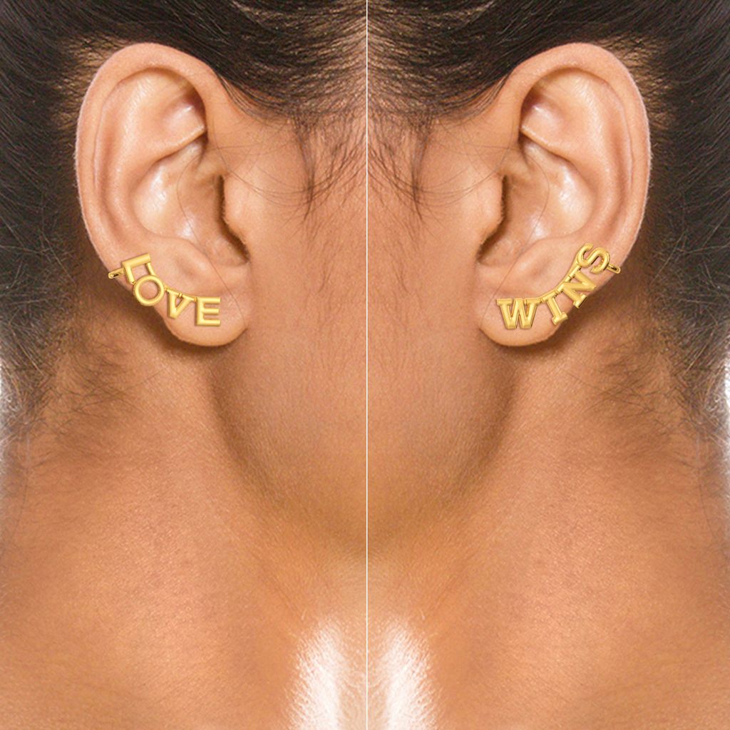 Love Wins Gold Earrings