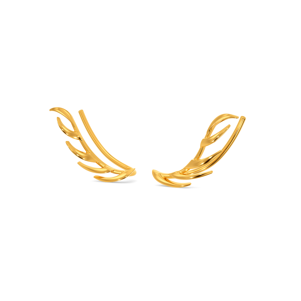 Pretty Party Plumes Gold Earrings