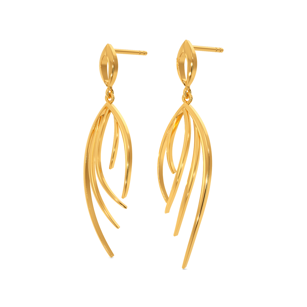 Feather Frenzy Gold Earrings