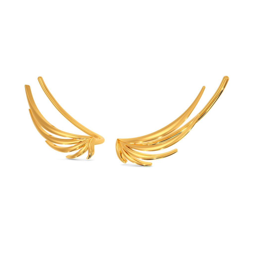 Feather Frenzy Gold Earrings