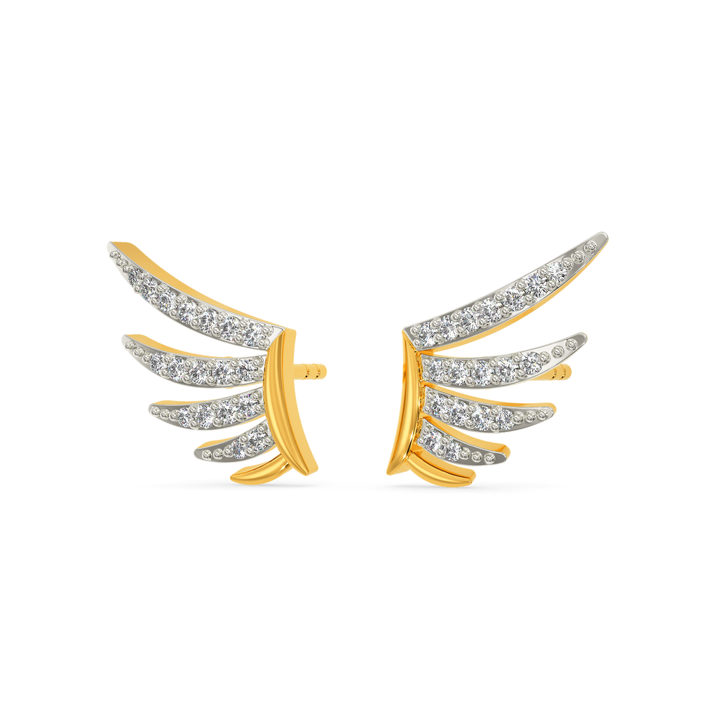 Feathering Around Diamond Earrings