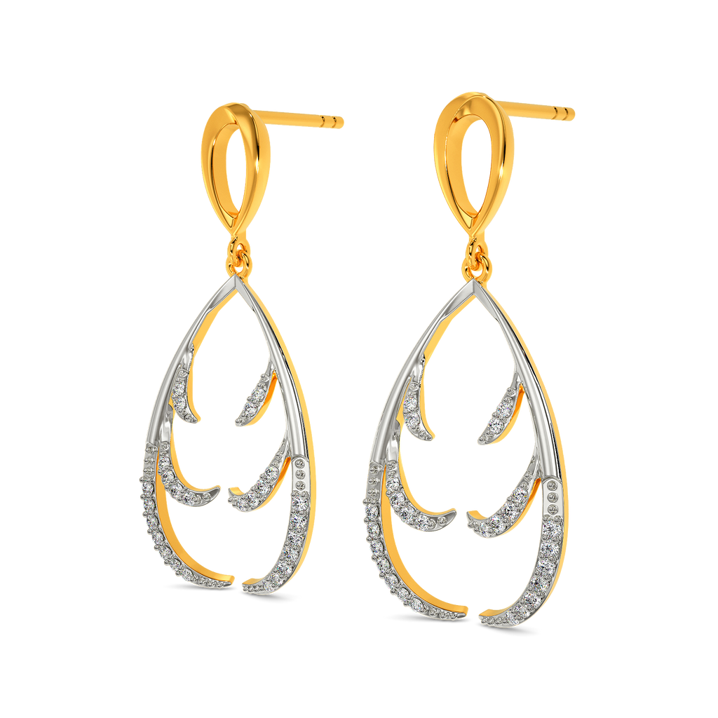 Feather Party Diamond Earrings