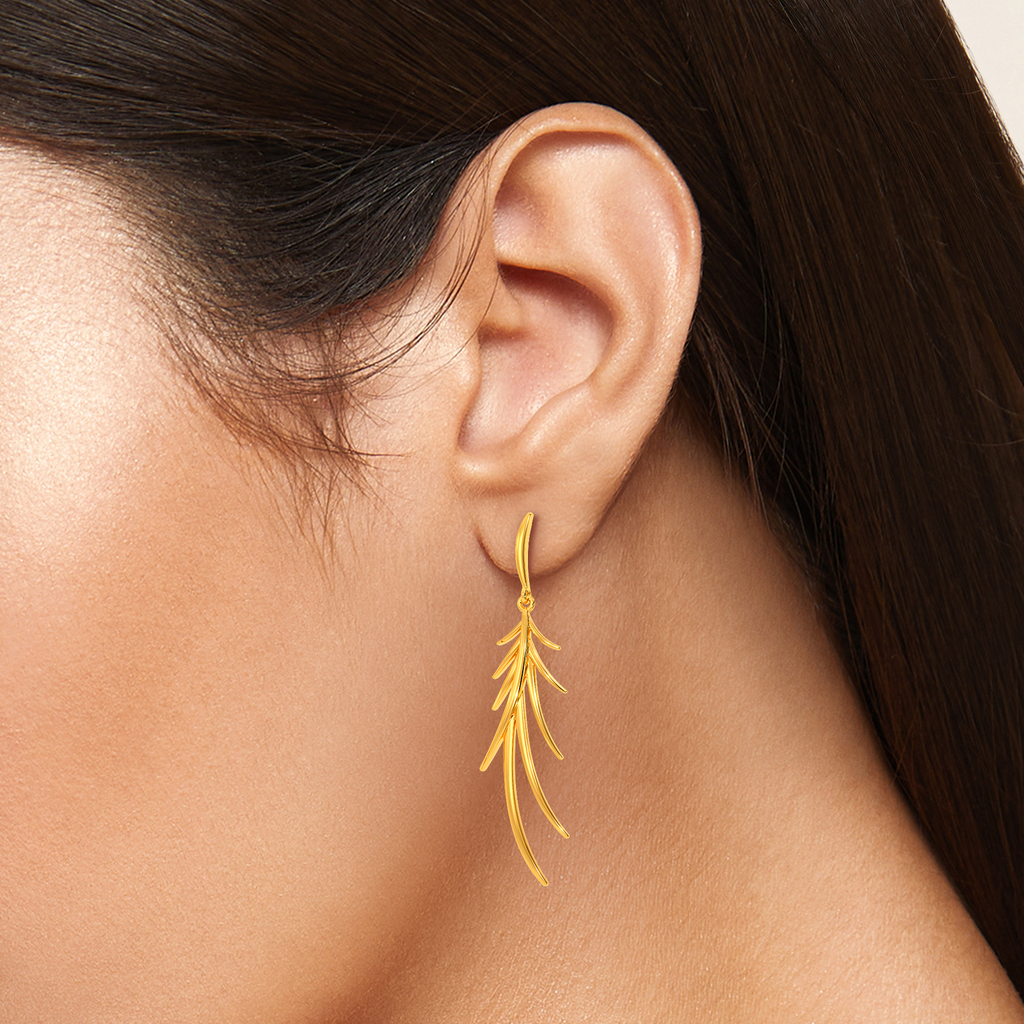Pretty Party Plumes Gold Earrings