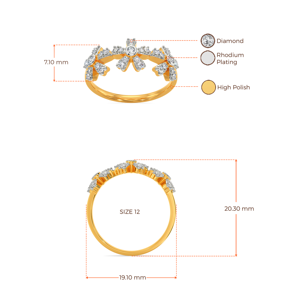 Flora Sparkle Diamond Rings image