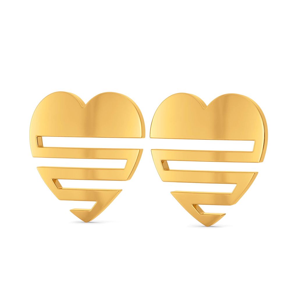 Heart O Mega Gold Earrings