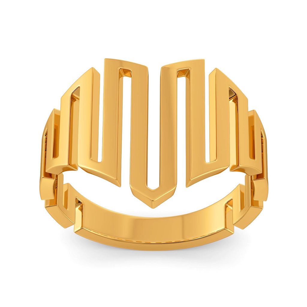 Dramatic Hearts Gold Rings image