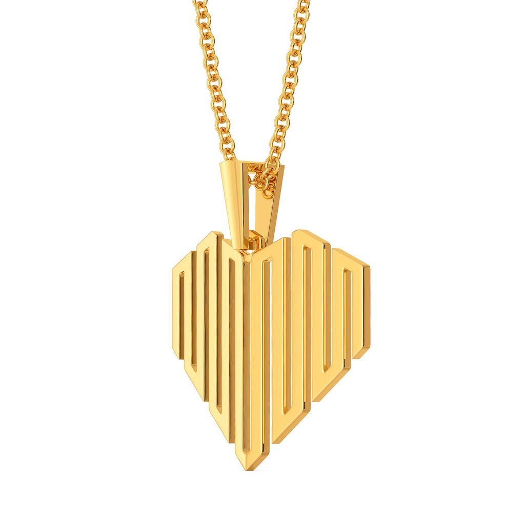 Dramatic Hearts Gold Pendants