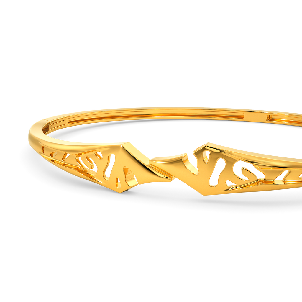 Back With Stripes Gold Bangles