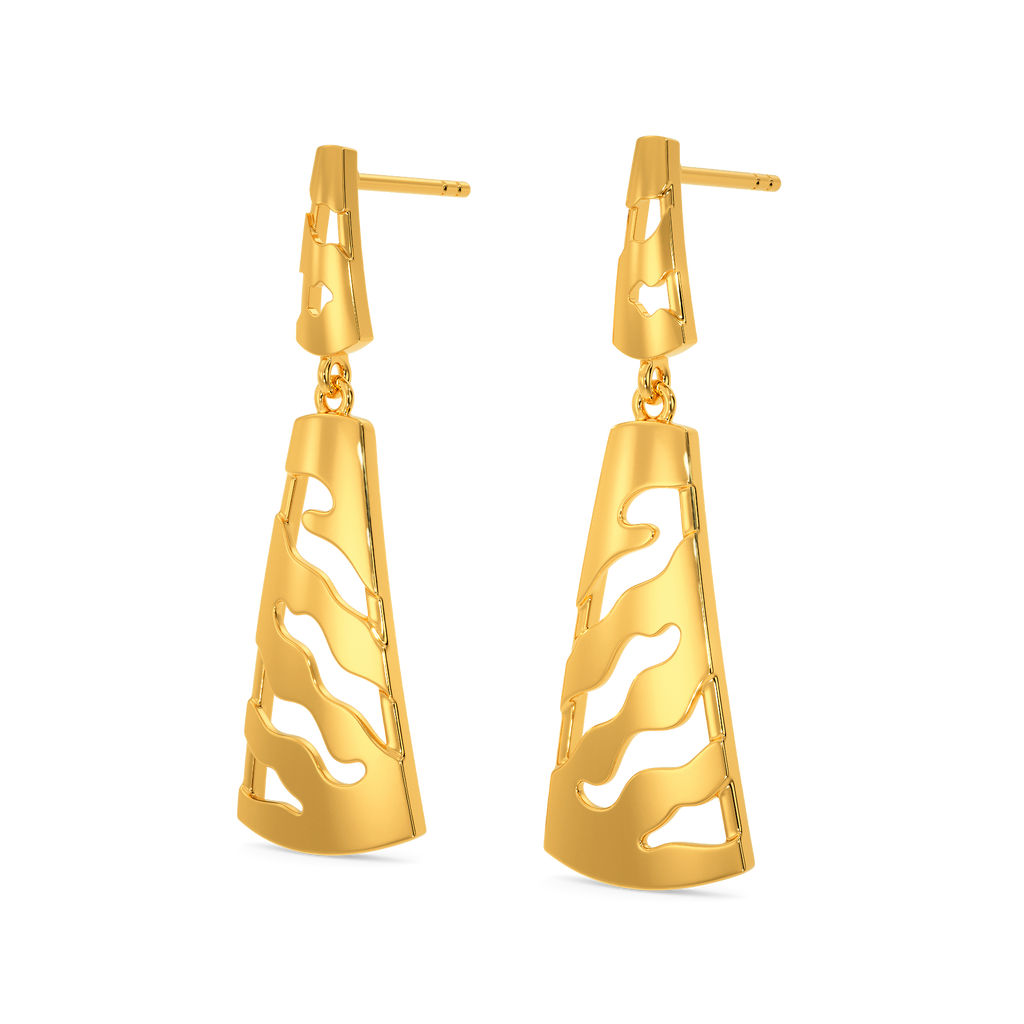 Perfectly Striped Gold Earrings