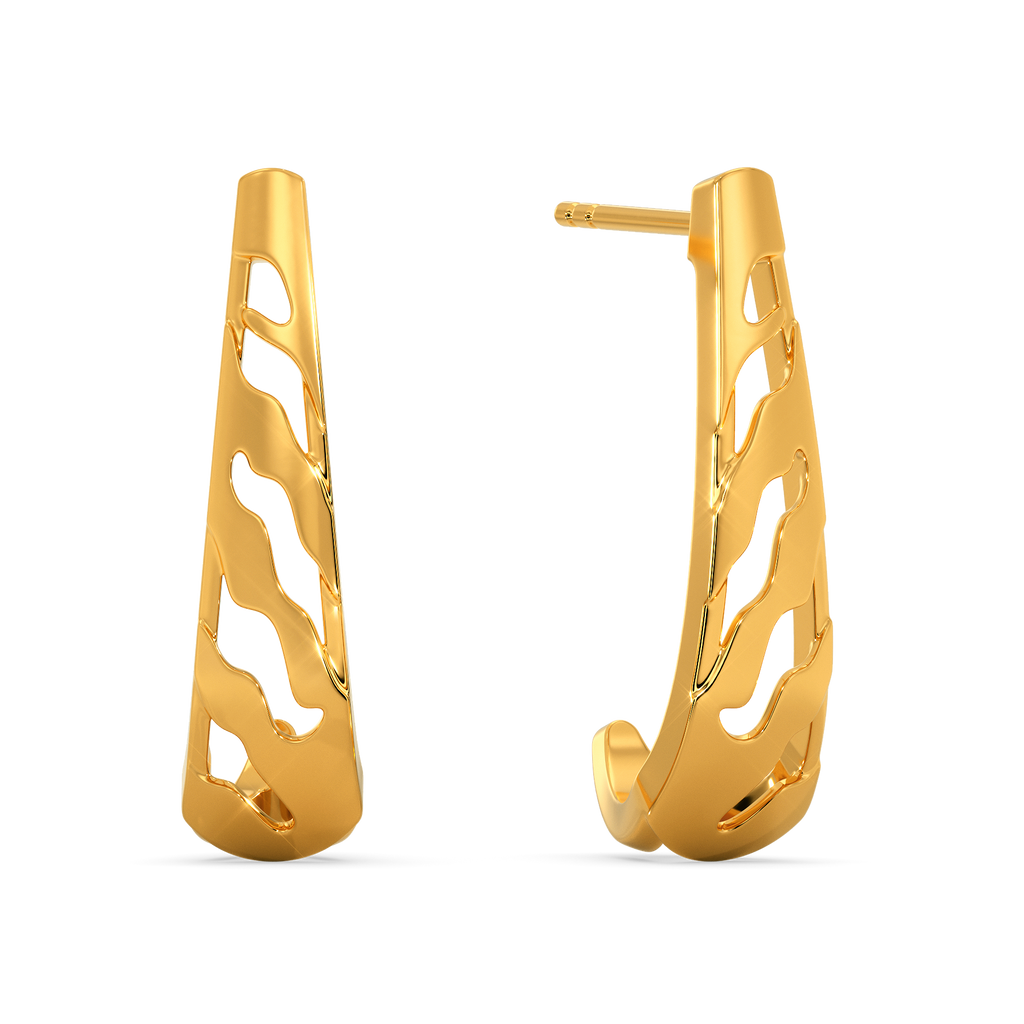 Perfectly Striped Gold Earrings