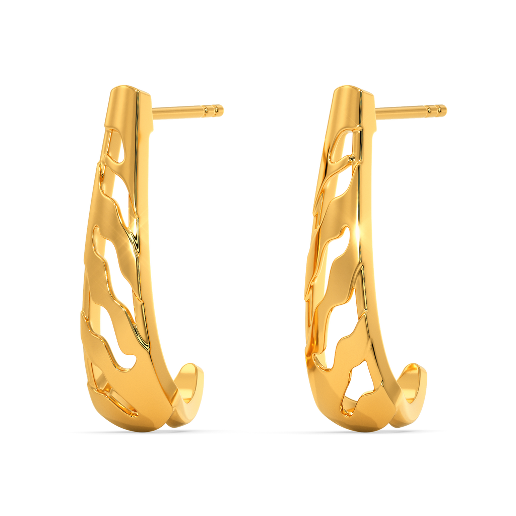 Perfectly Striped Gold Earrings