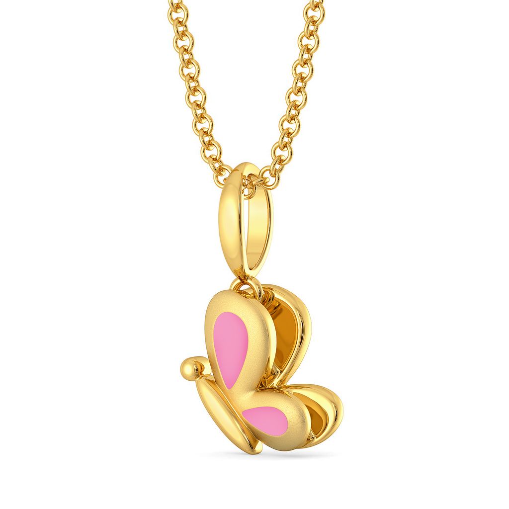 Pink Flutter Gold Pendants