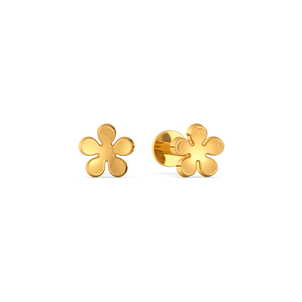 Petal Glow Gold Earrings