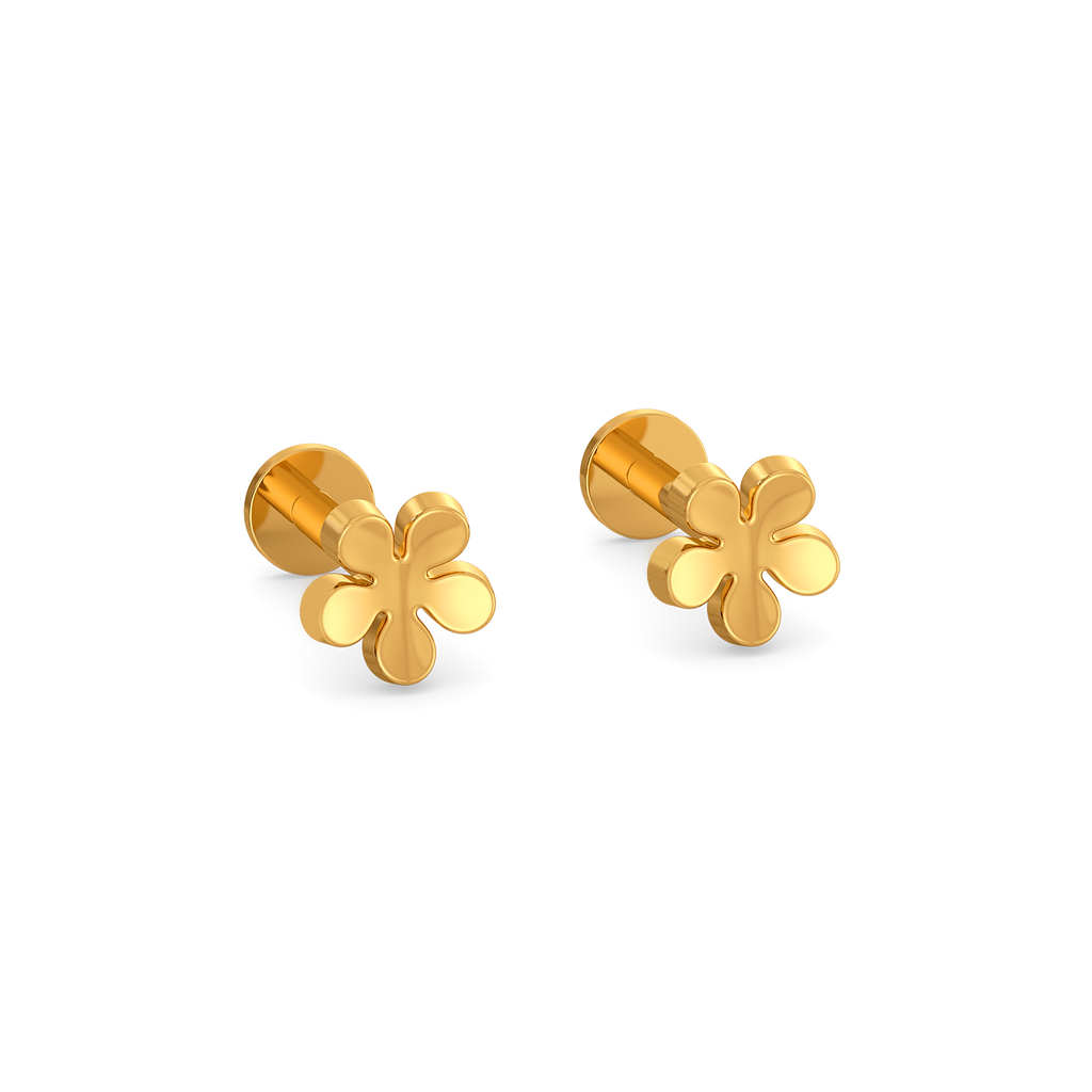 Petal Glow Gold Earrings