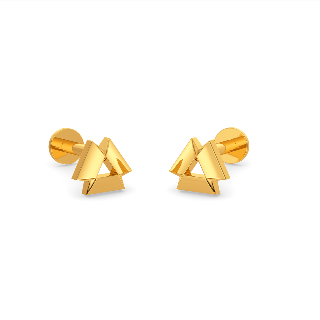 Edge Play Gold Earrings