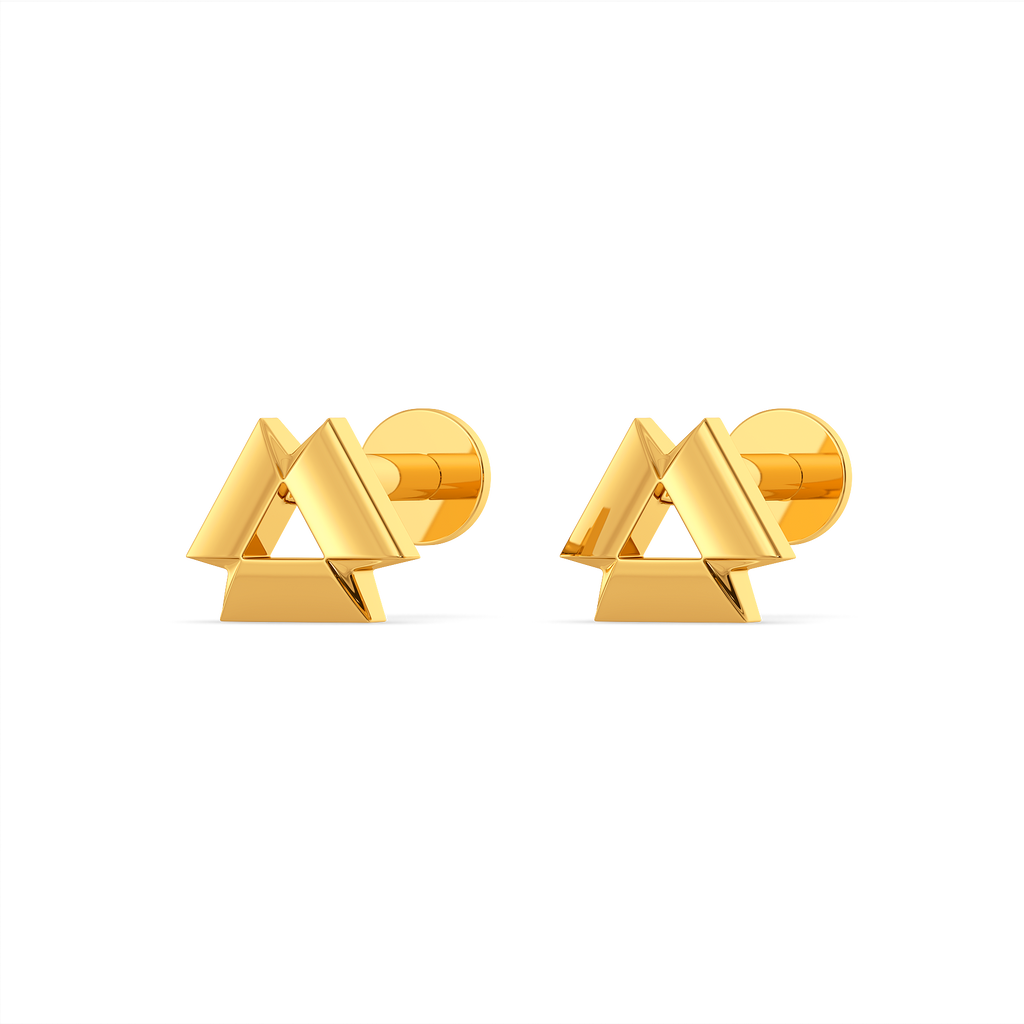Edge Play Gold Earrings