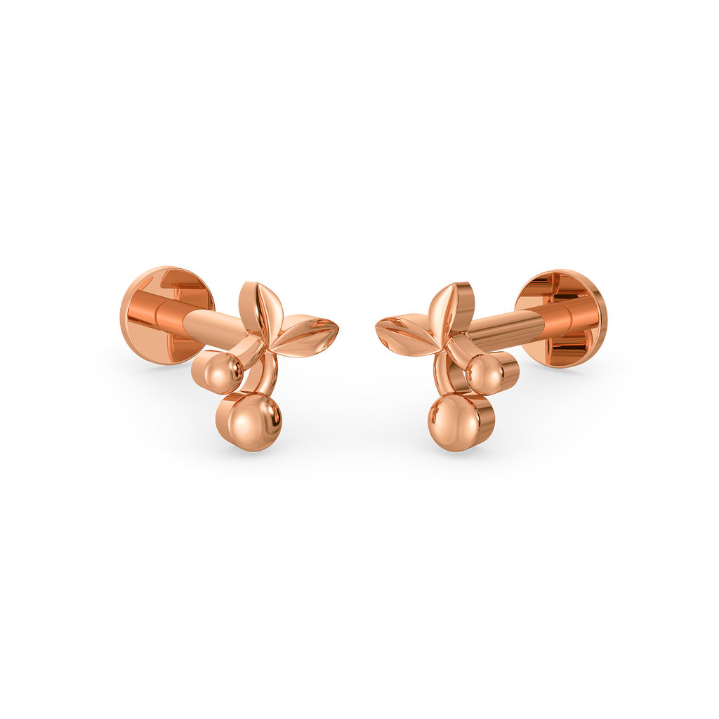 Cherry Bloom Gold Earrings