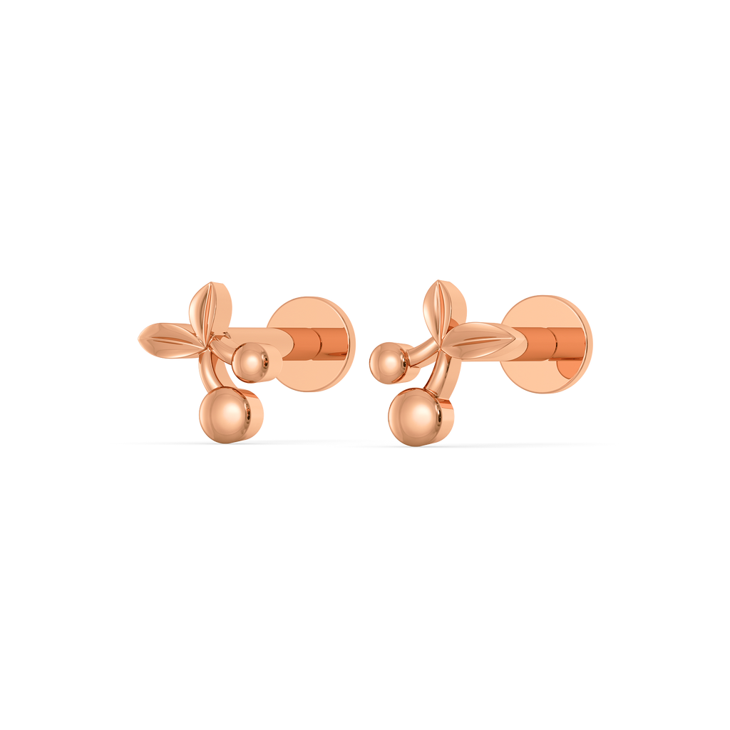 Cherry Bloom Gold Earrings