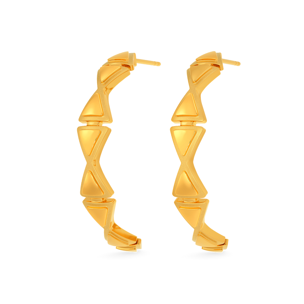 Edgy Power Gold Earrings
