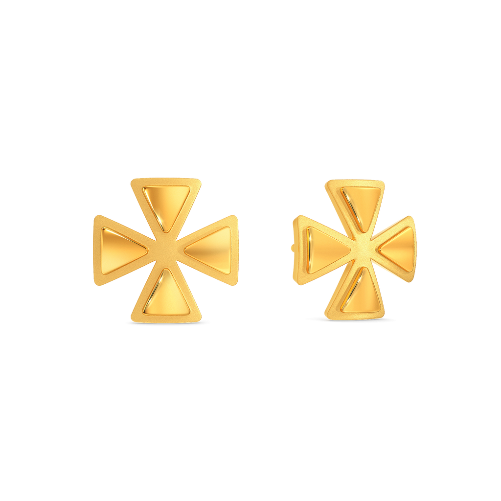 Edgy Power Gold Earrings