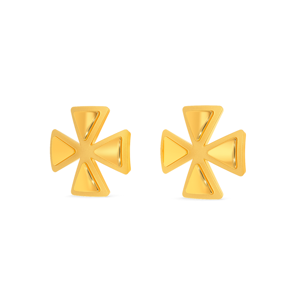 Edgy Power Gold Earrings