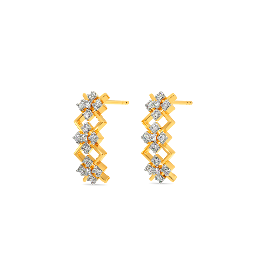 Tartan Glow Diamond Earrings