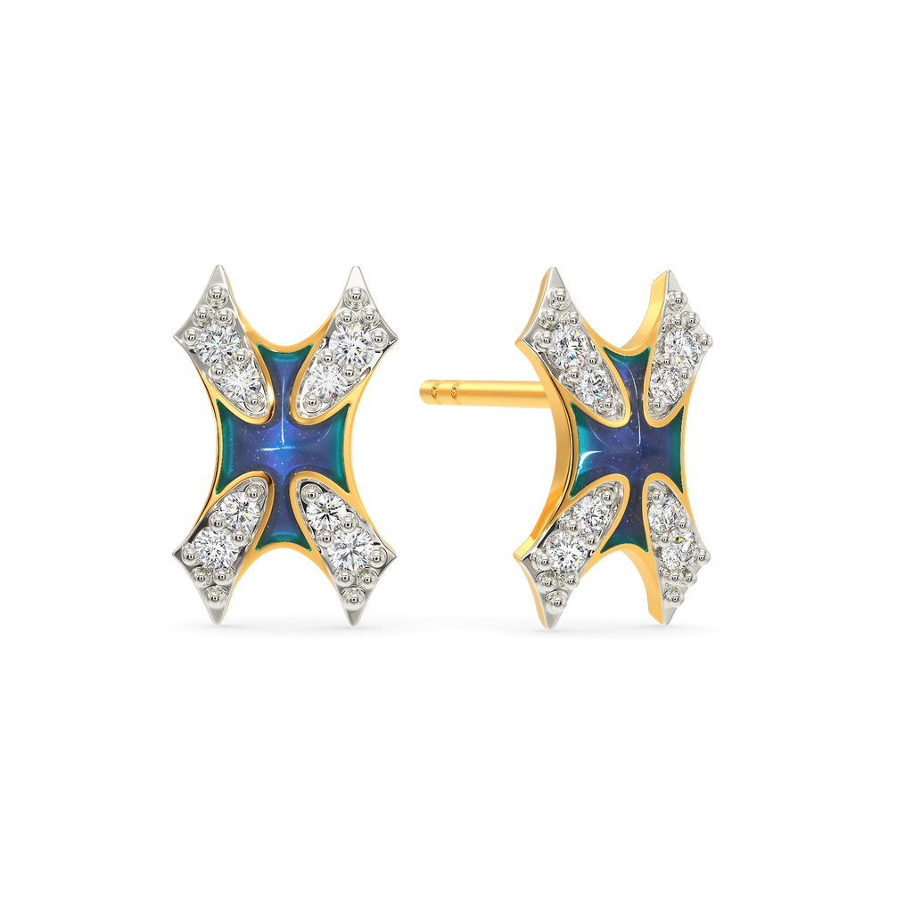 In A Blue Fantasy World Diamond Earrings