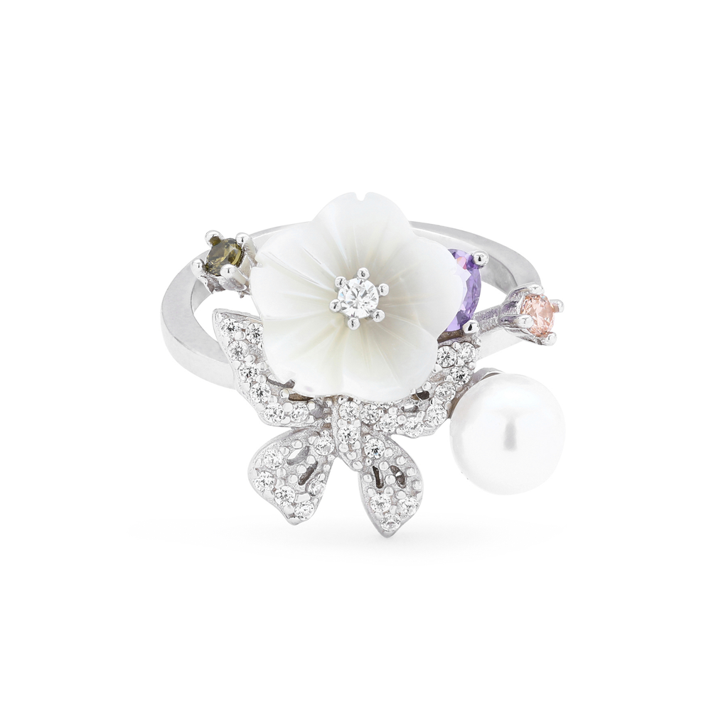 Misty Flora Silver Rings alternate view 1