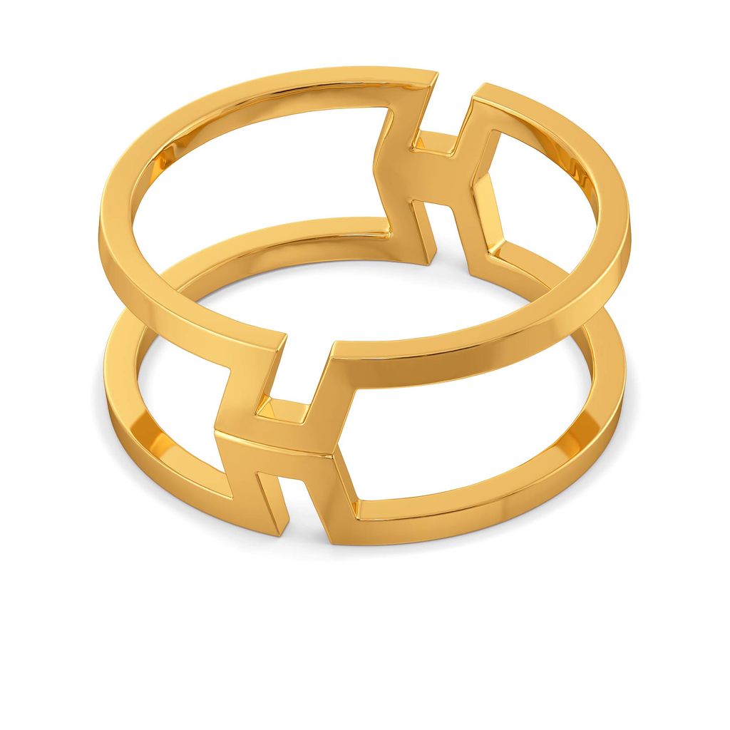 Pleats N Folds Gold Rings image