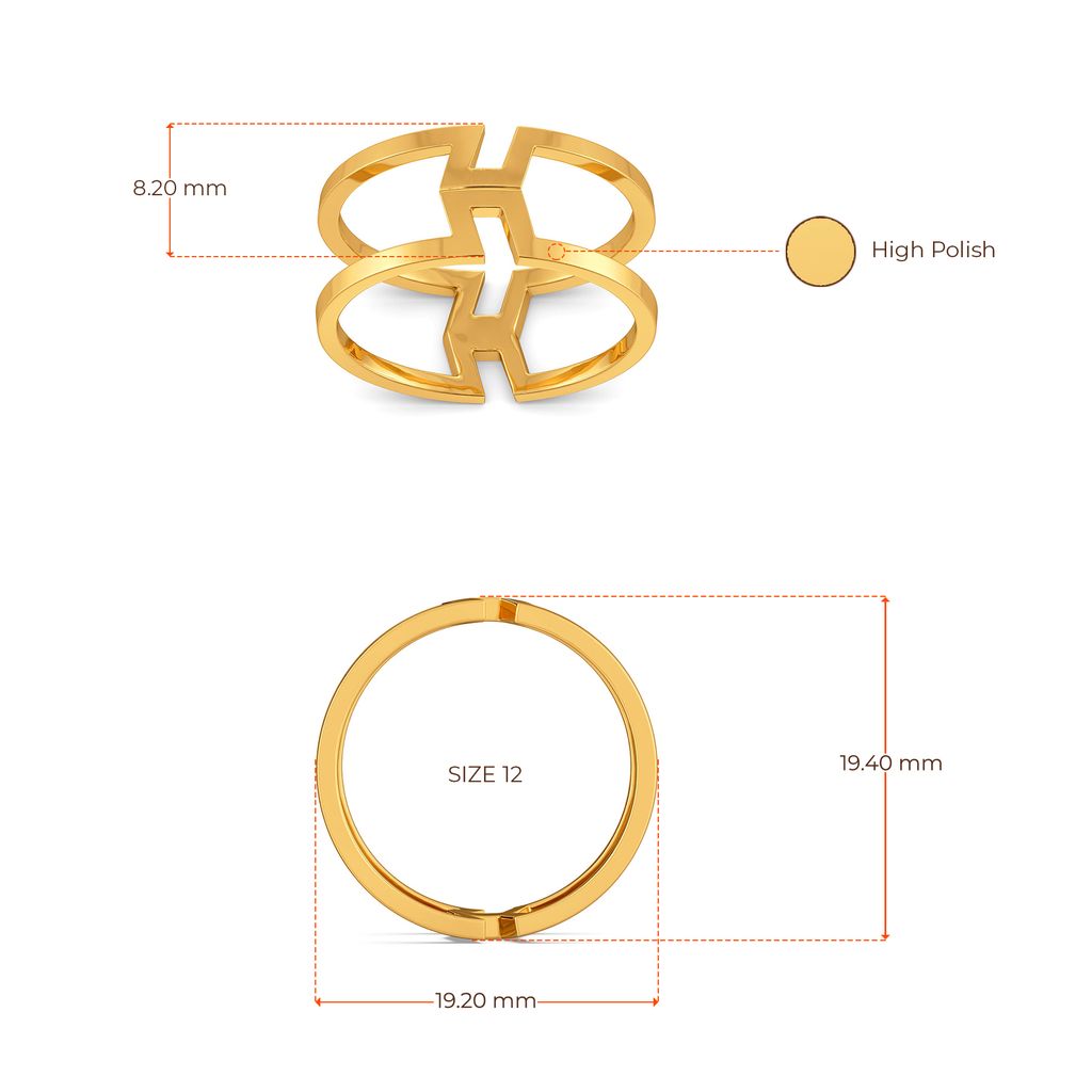 Pleats N Folds Gold Rings image