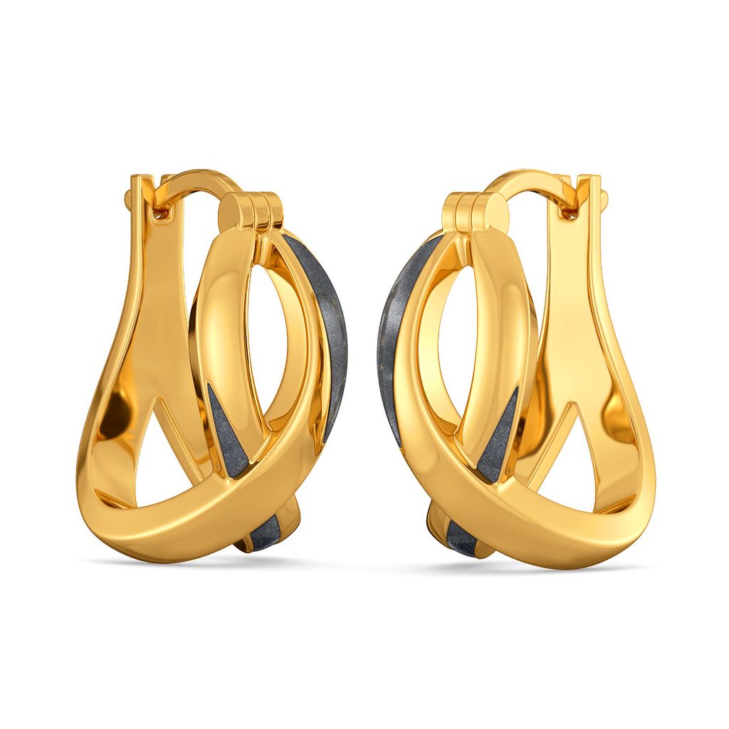 Coal Twist Gold Earrings