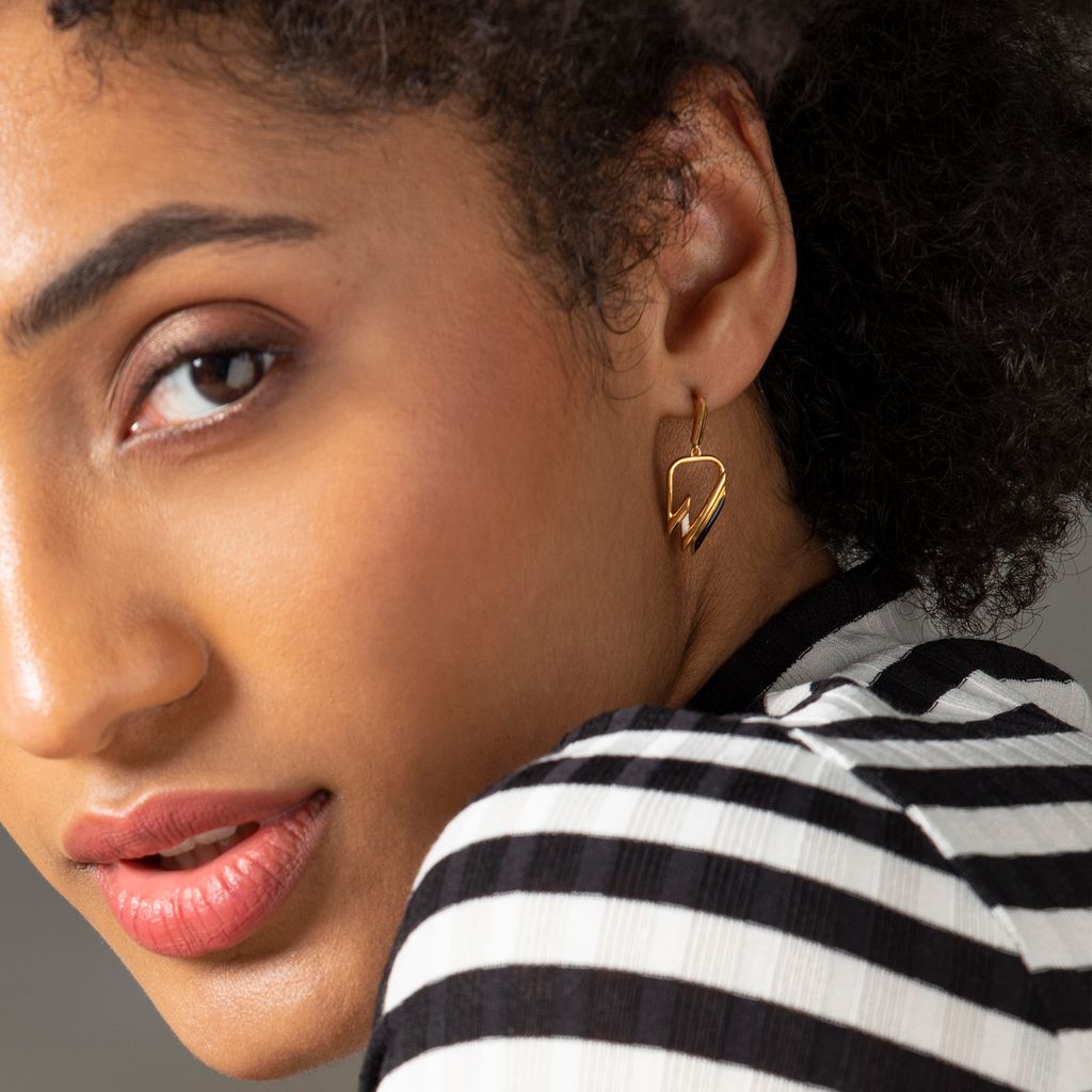 Striped Right Gold Earrings
