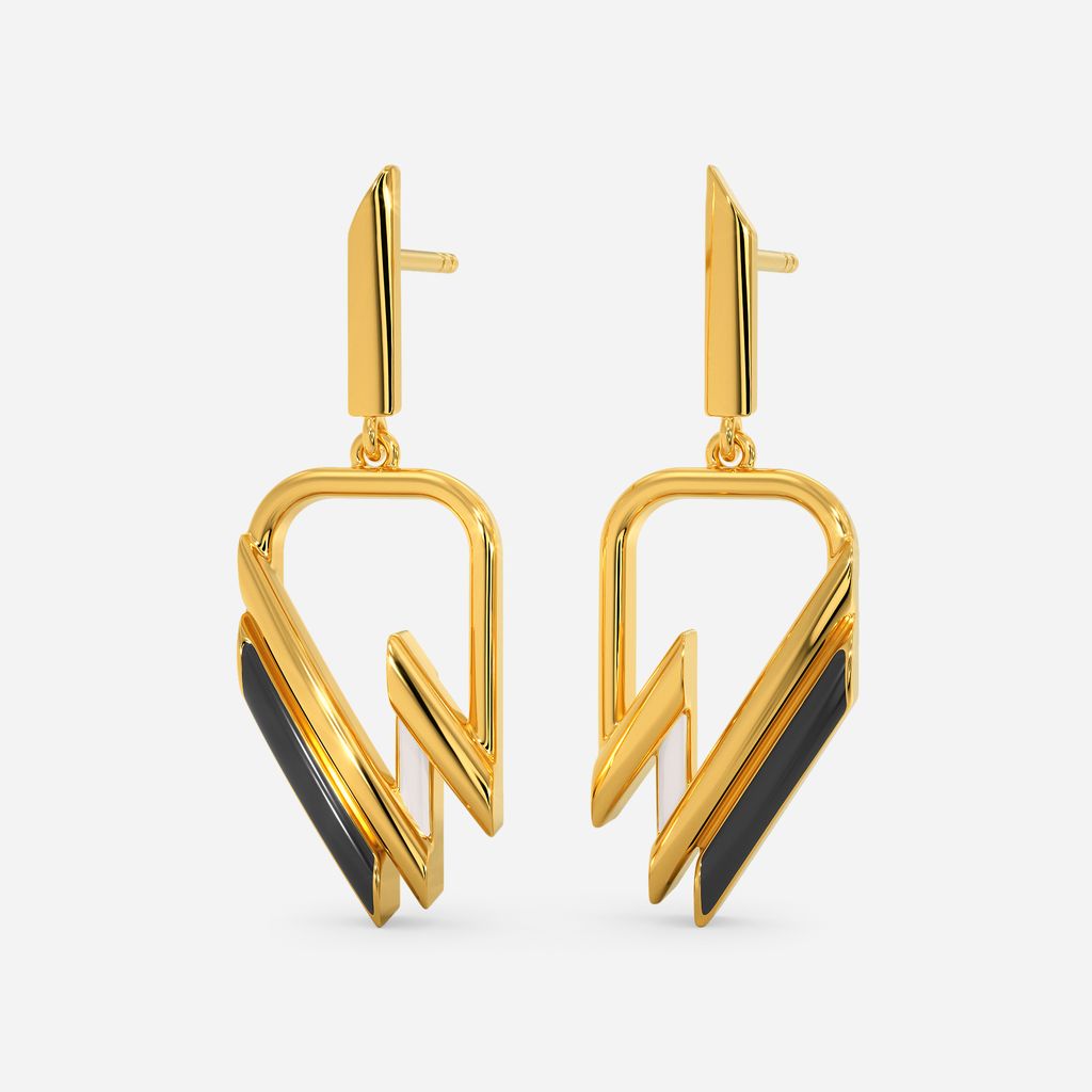 Striped Right Gold Earrings