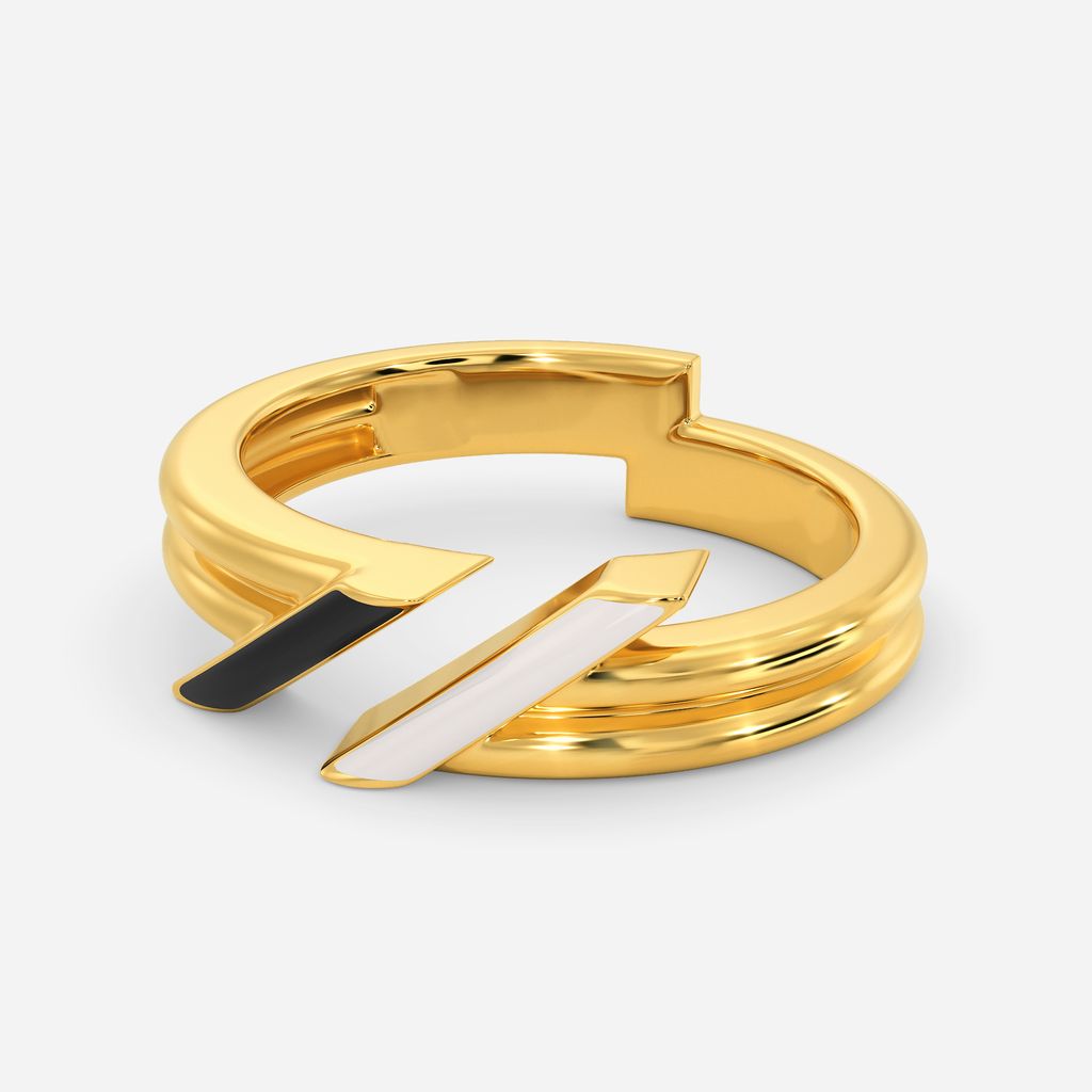 Stripe Swipe Gold Rings alternate view 2