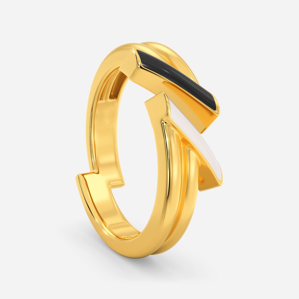 Stripe Swipe Gold Rings image