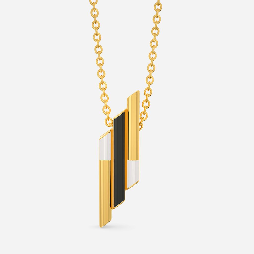 Code O Stripe Gold Pendants