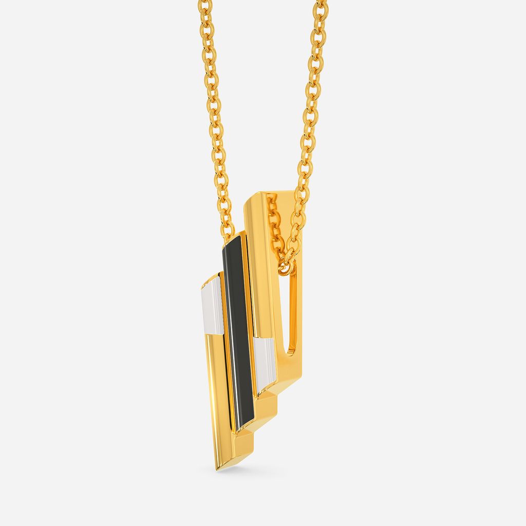Code O Stripe Gold Pendants
