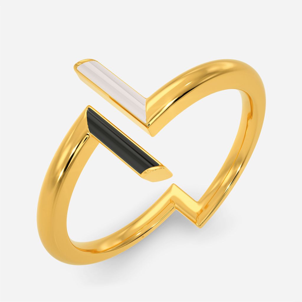 Chevron Shades Gold Rings