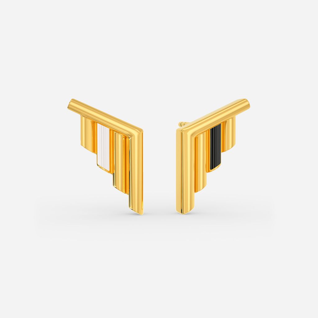 Chevron Shades Gold Earrings
