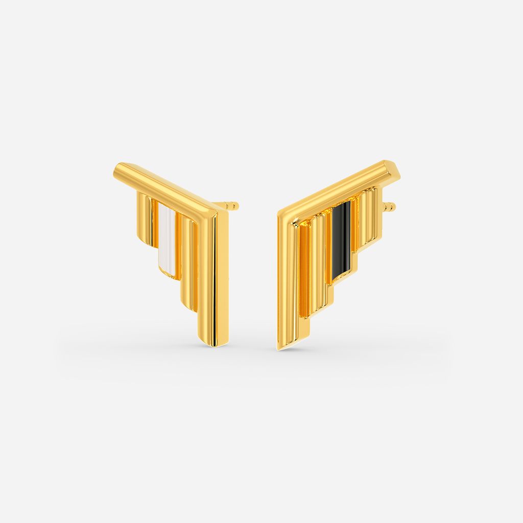 Chevron Shades Gold Earrings