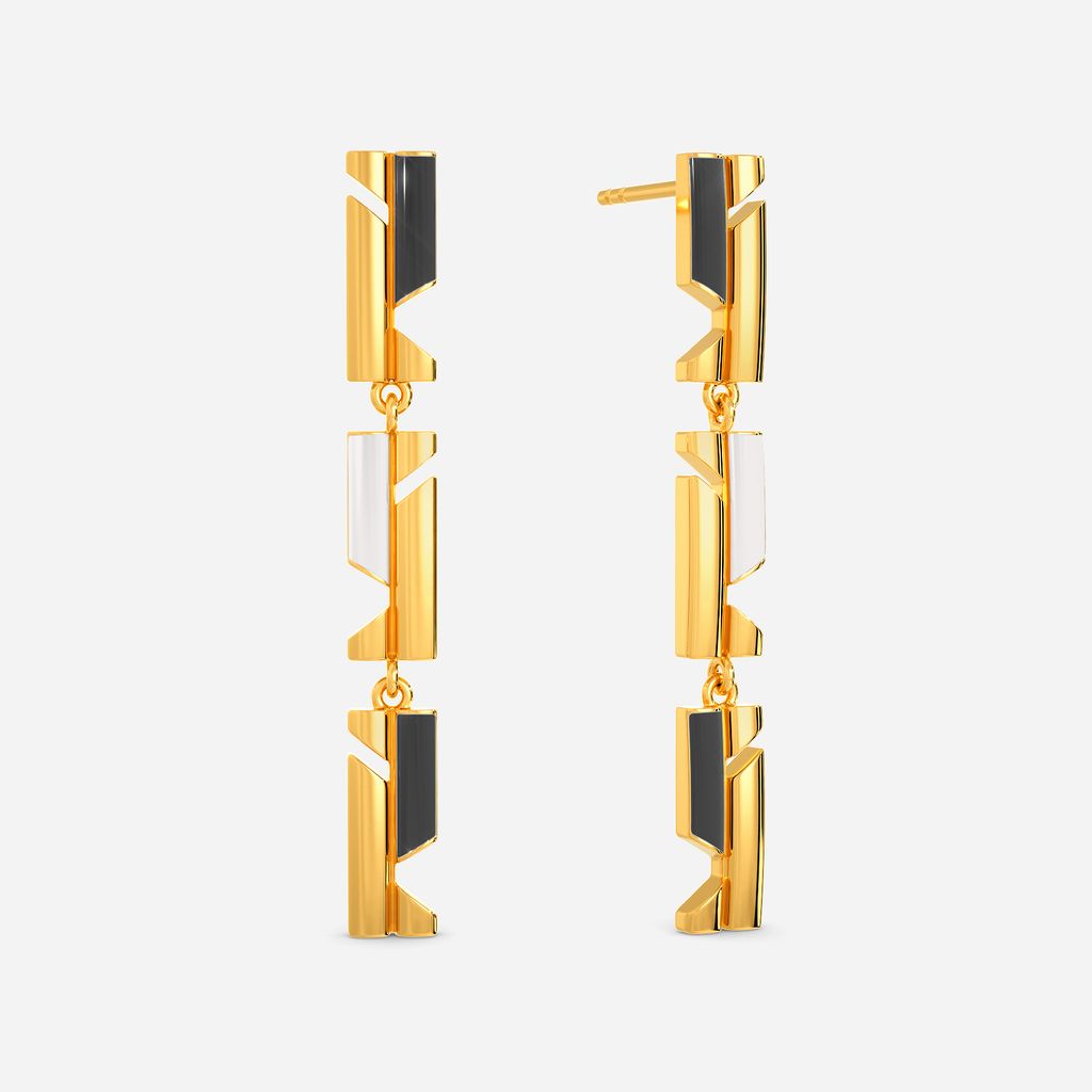 Stripe Two Gold Earrings