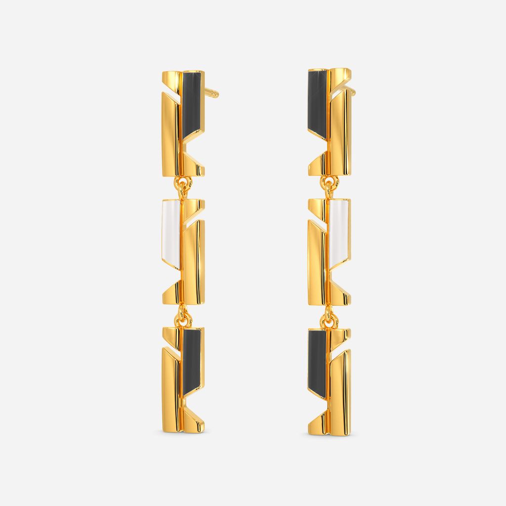 Stripe Two Gold Earrings