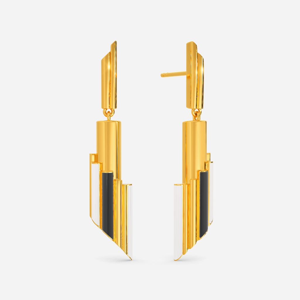 Barcode Binge Gold Earrings