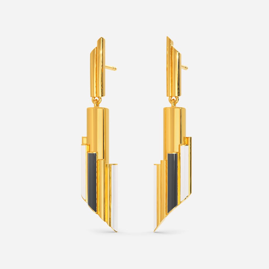 Barcode Binge Gold Earrings