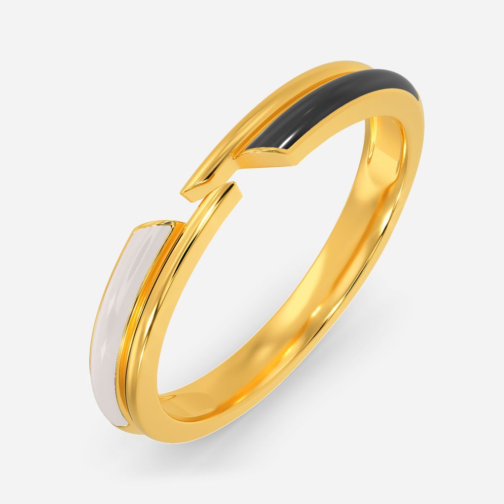 Chevron Play Gold Rings